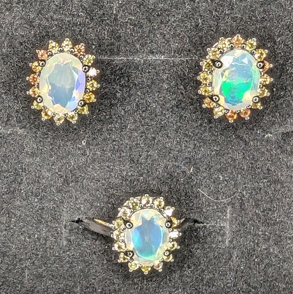 Opal & Sapphire Matching Set - Picture 2 of 6